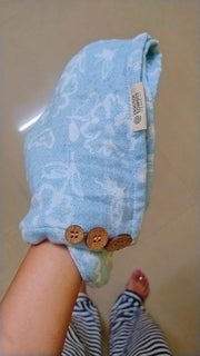 Customer photo of Banana Jacquard floral Hair Towel | 210 GSM | 25cm x 65cm x 5cm
