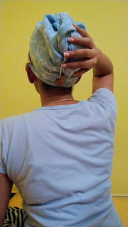 Customer photo of Banana Jacquard floral Hair Towel | 210 GSM | 25cm x 65cm x 5cm