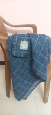 Customer photo of Banana Double Cloth Bath Towel |330 GSM |  2 in 1 Combo Plus Size - French Blue