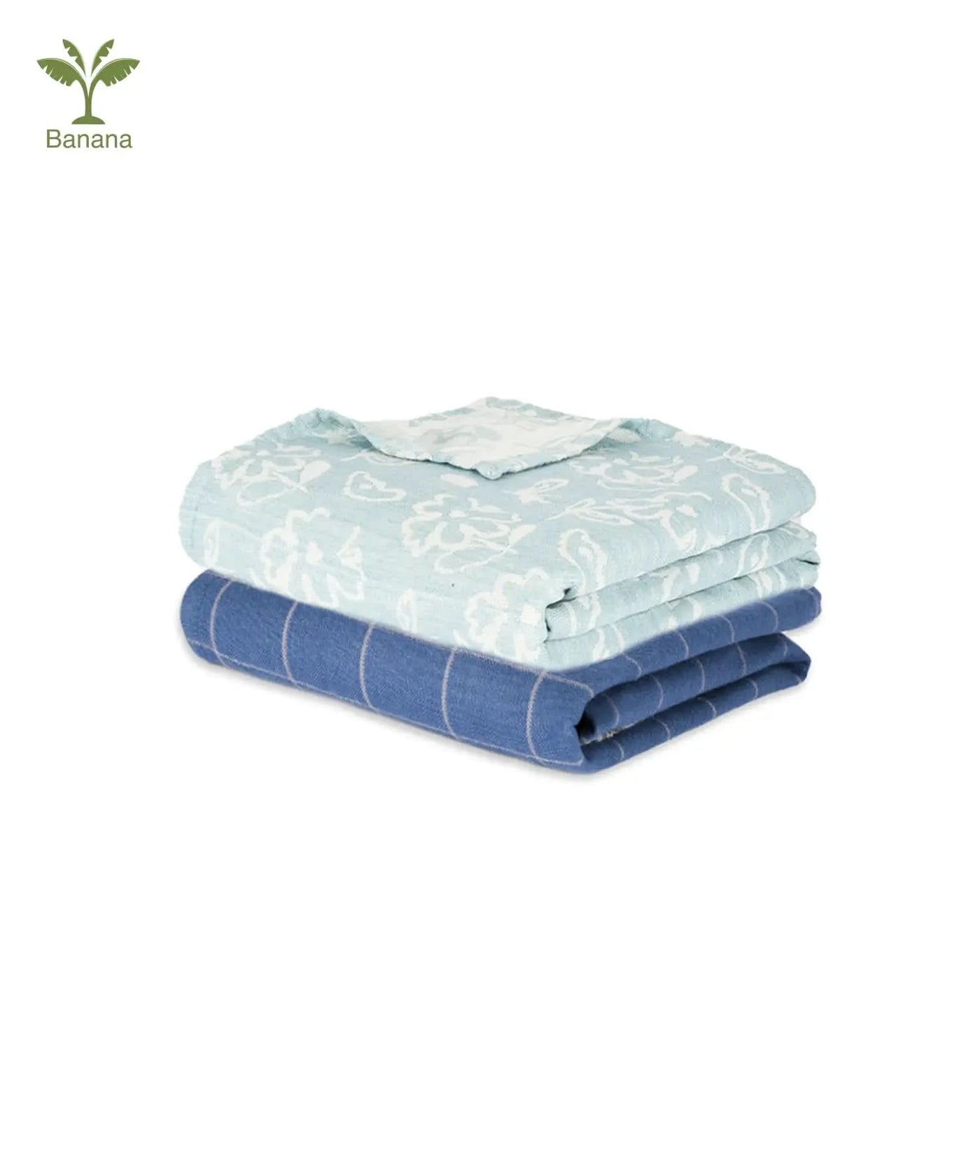 Best of Banana Bath Towel - Blue Combo - 75 x 150 cm , Set of 2