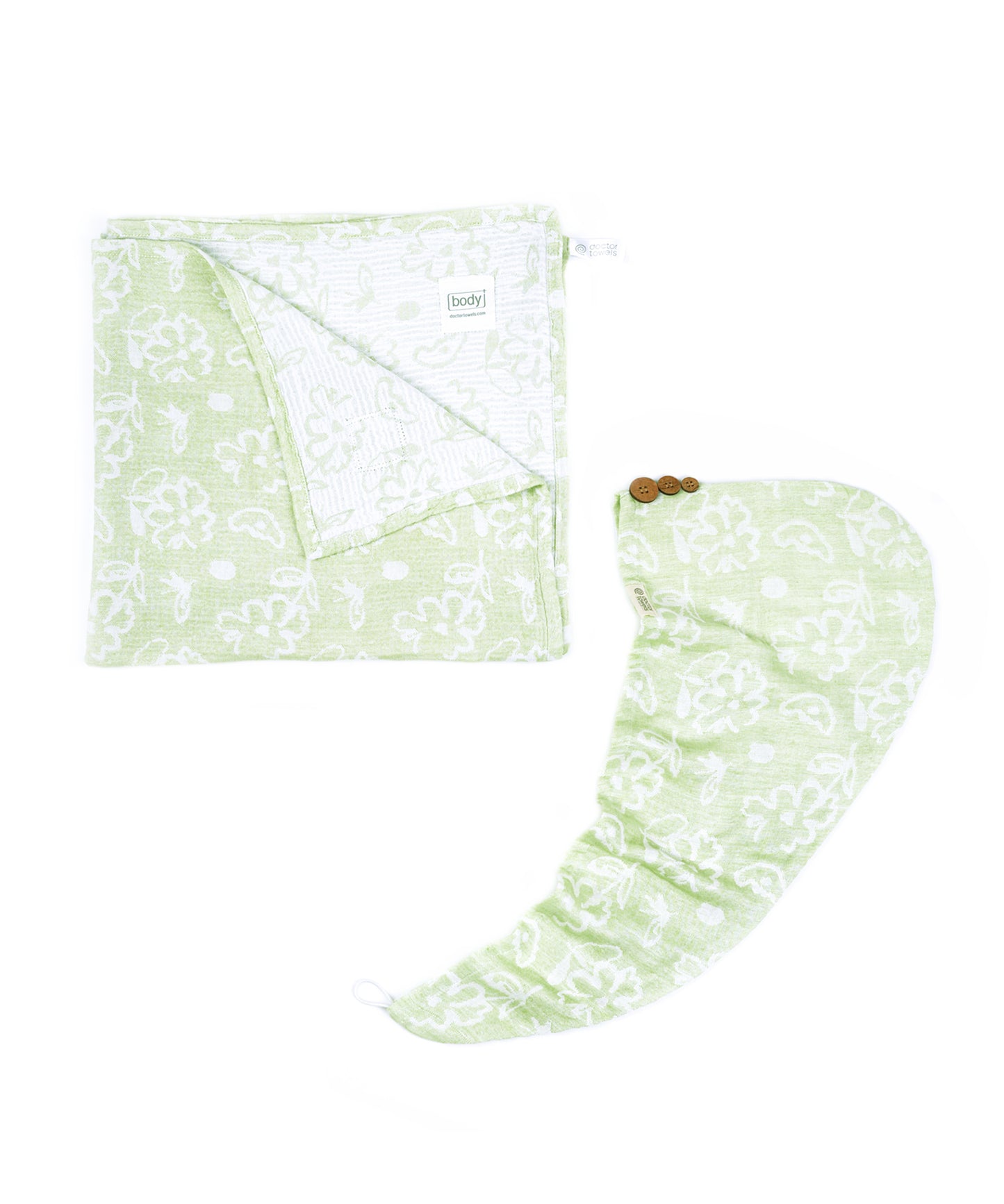 Banana Floral Bath Towel + Hair Towel Combo set
