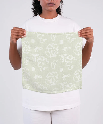 Banana Jacquard Floral Assorted Face Towel | 30 X 30 cm - Pack of 4