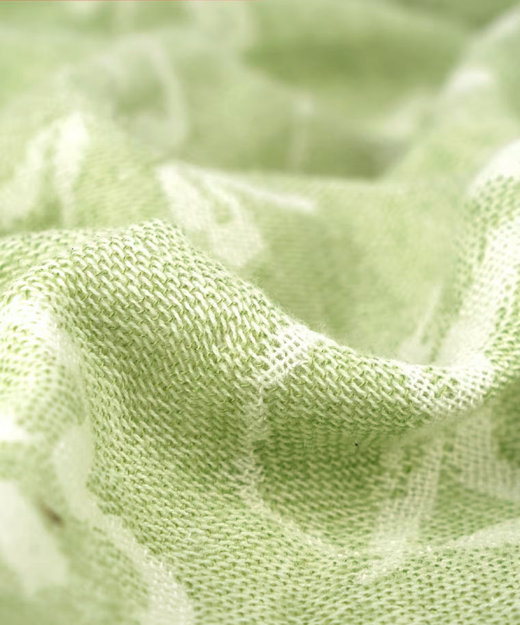 Close-up of light green fabric texture