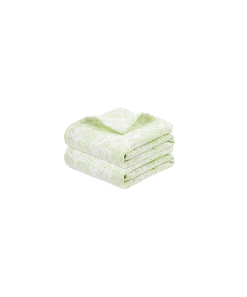 Banana Jacquard Floral Face Towel | 210 GSM | 30 X 30 cm | Pack of 2