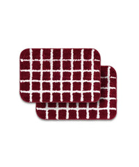Checkered Bath Mat | Picante Color | Pack of 2