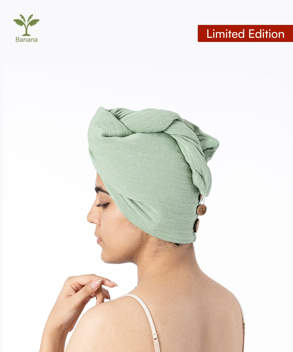 Banana Double Cloth Hair Towel | 350 GSM |  25cm x 65cm x 5 cm
