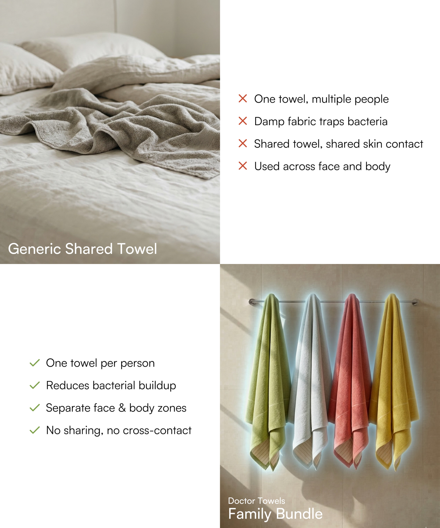 Aluvera Double Cloth Bath Towels | 330 GSM | 75 x 150 cm | Pack of 4