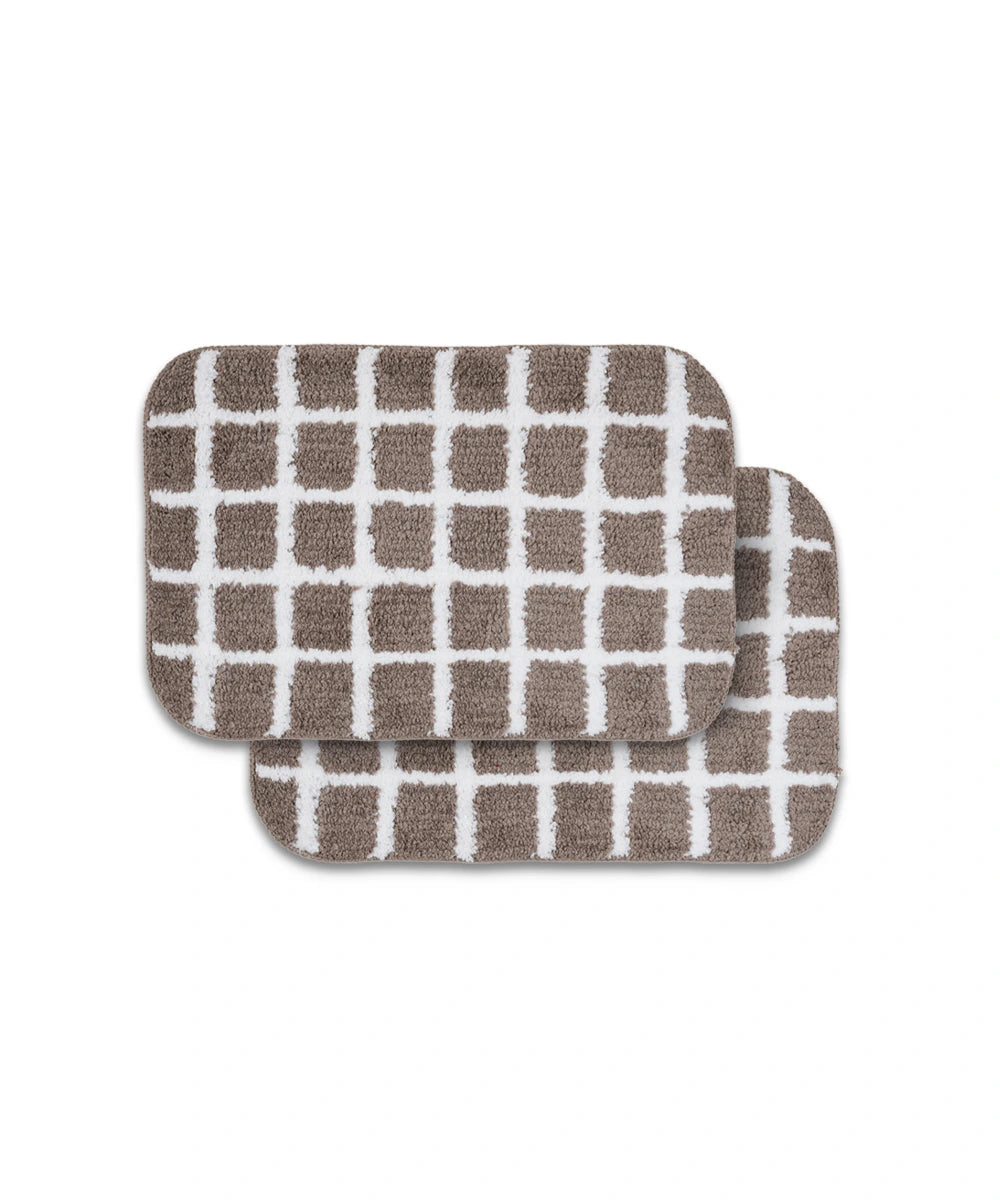 Checkered Bath Mat Pack of 2