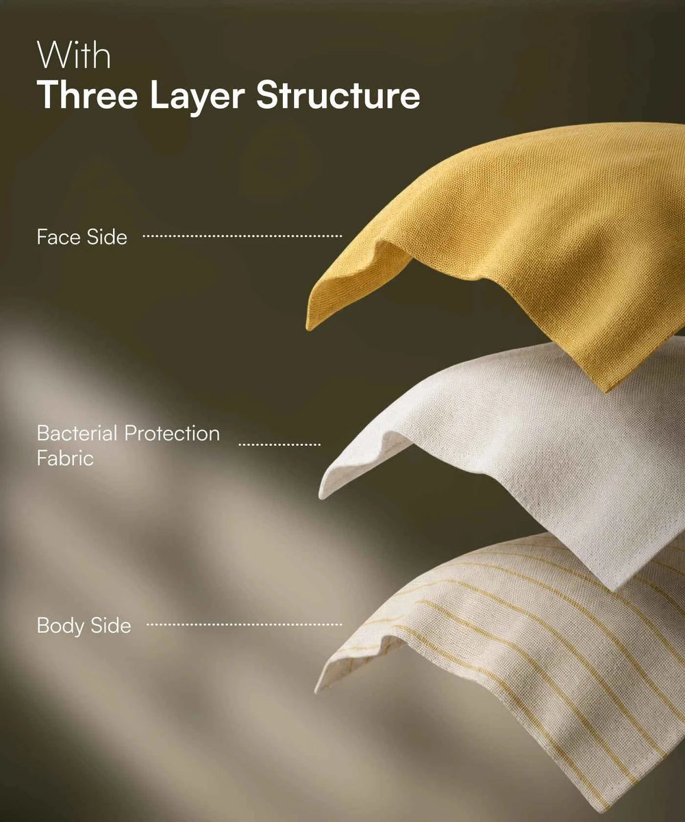 Aluvera Bath Towels | Pack of 2 | 75 x 150 cm - Sunset Gold & Forsted Grey