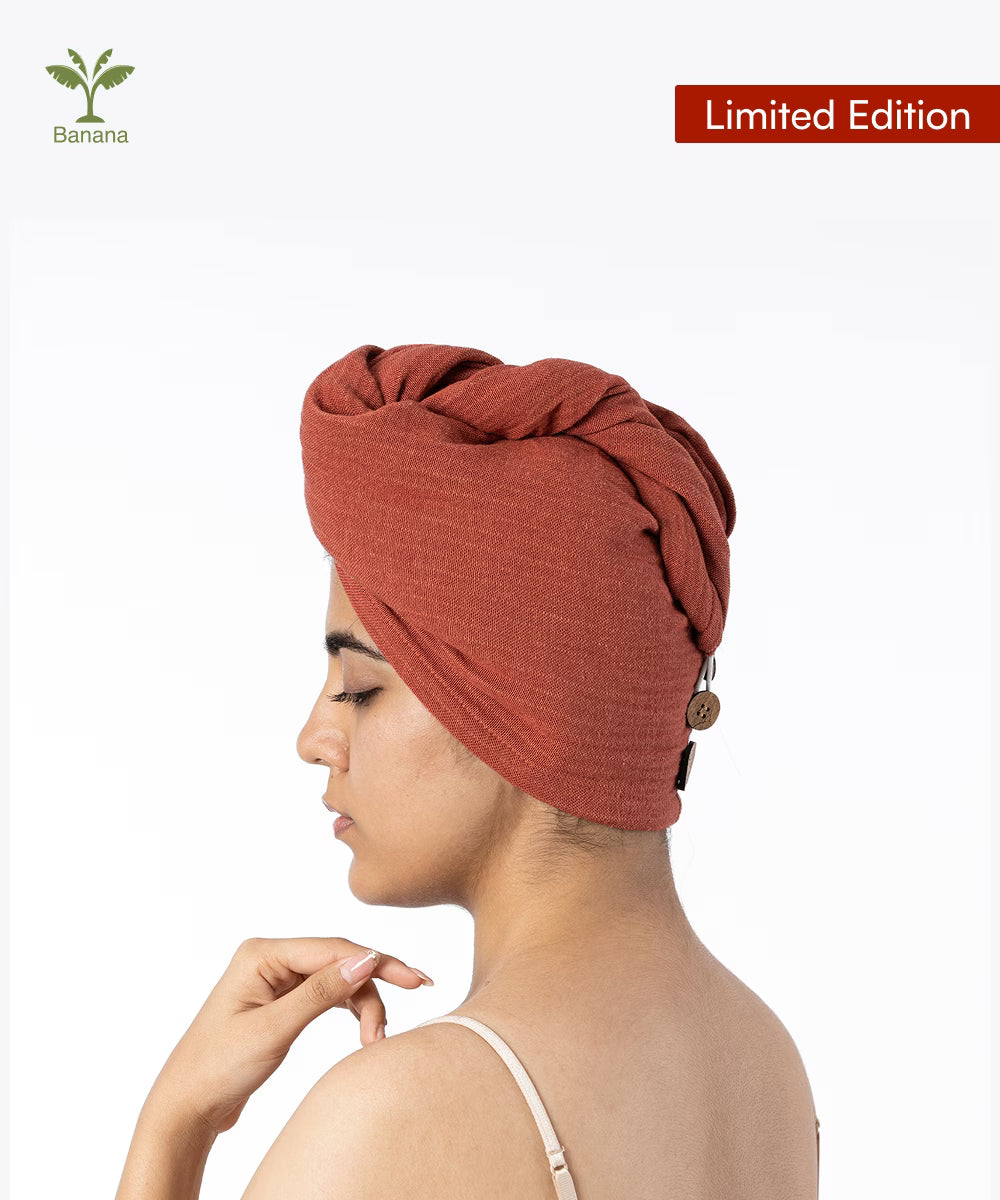 Banana Double Cloth Hair Towel | 350 GSM |  25cm x 65cm x 5 cm