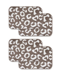 Tiger Print Bath Mat Pack of 4