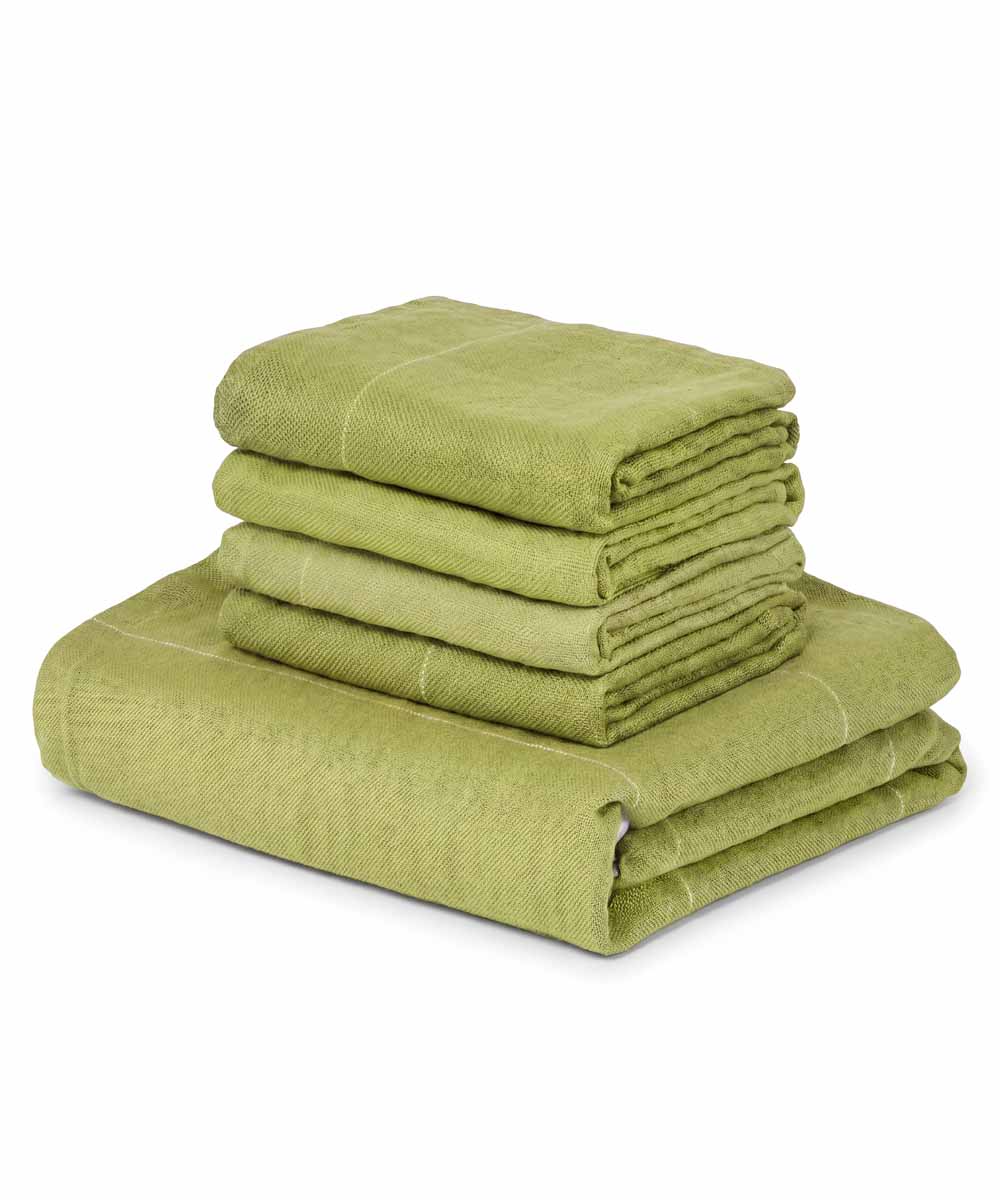 Aluvera Double Cloth Bath and Face Combo - Aloe Green