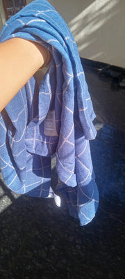 Customer photo of Banana Double Cloth Bath Towel |330 GSM |  2 in 1 Combo Plus Size - French Blue