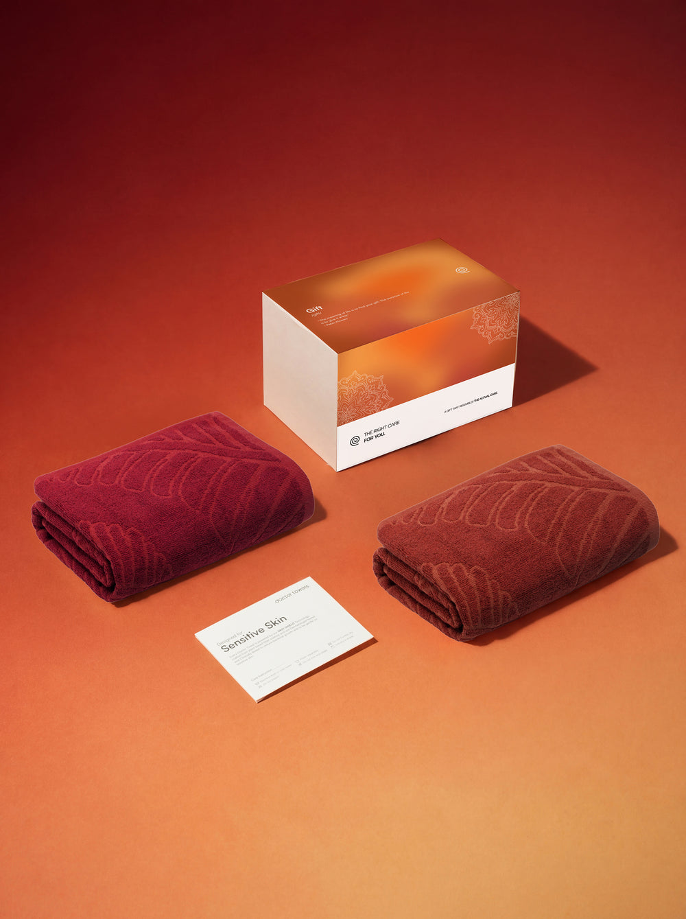 AluFern Terry Bath Towels | 400 GSM | 75 x 150 cm | Set of 2 - Cherrywood Red + Maple Rust