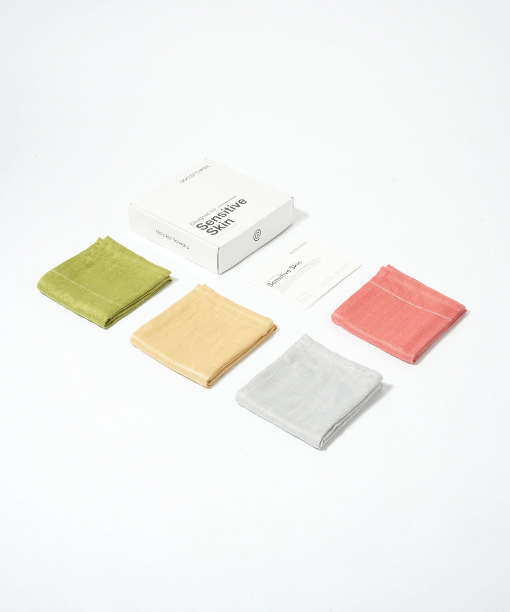 Aluvera Double Cloth Hand Towel | Assorted | 330 GSM | 40 X 60 cm - Pack of 4