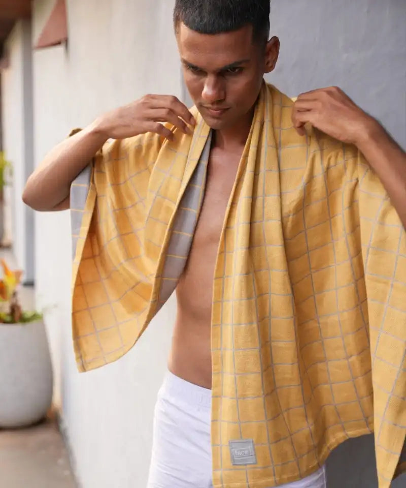 Banana Double Cloth Bath Towel | 330GSM | 75 X 150 cm