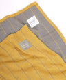 Golden orcher banana doule cloth bath  towel with 'face' and 'body' labels on a white background