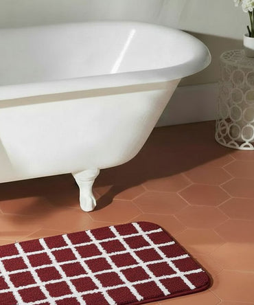 Checkered Bath Mat | Picante Color | Pack of 2