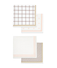 Aluvera Hand kerchief | Chocolate Brown and Honey peach Combo | 40 X 40 cm | Pack of 4