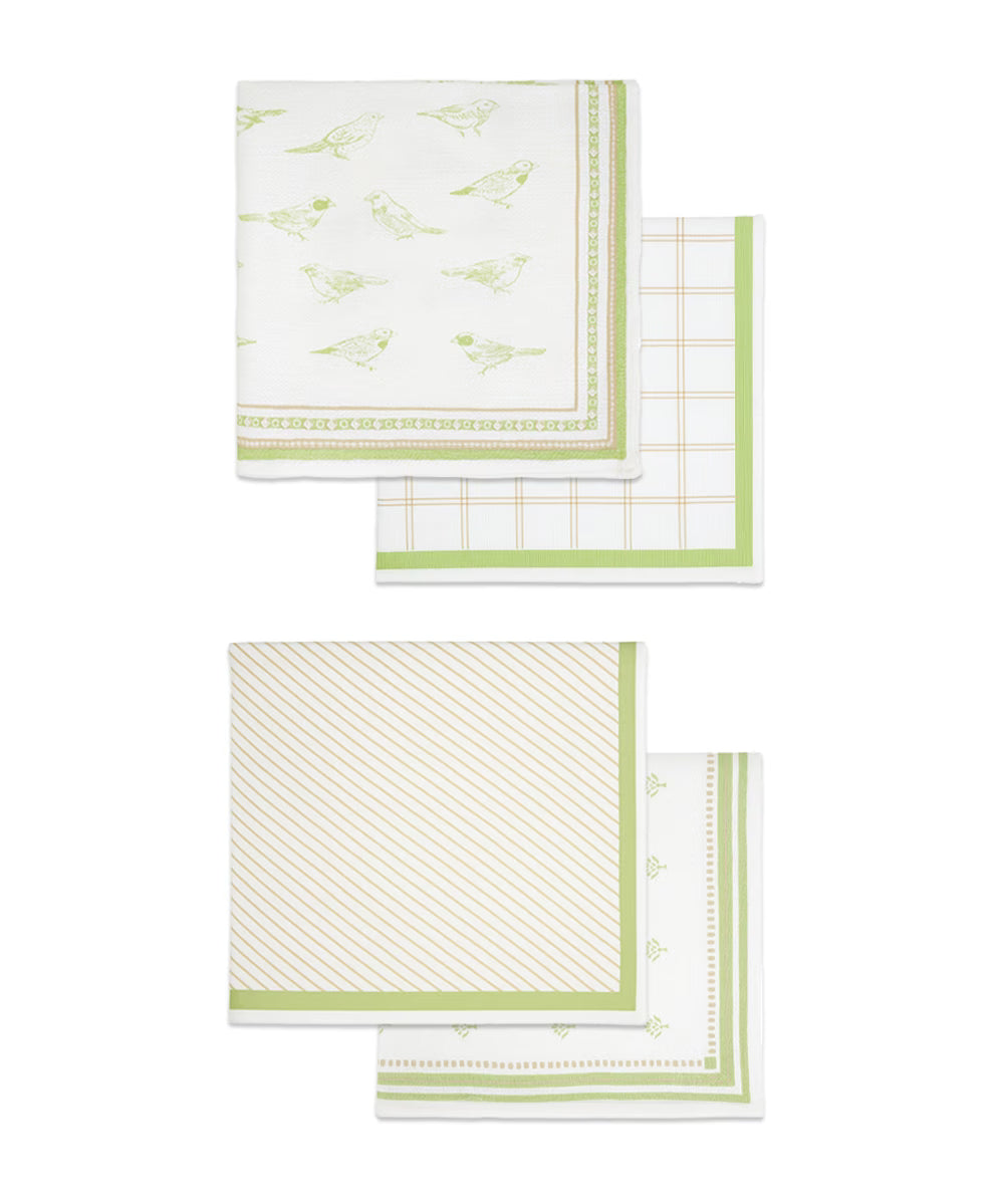 Aluvera Hand kerchief | Aloegreen | 40 X 40 cm | Pack of 4