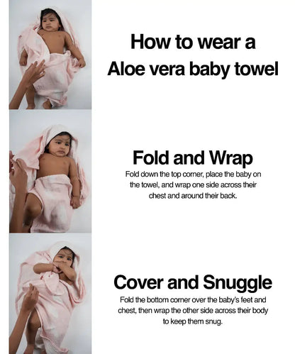 Aluvera baby bath Bunny towel | 60 x 120 cm | 300 GSM