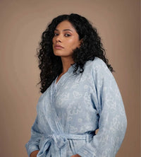 Banana Jacquard Floral Bathrobe