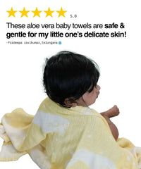 Aluvera baby bath Bunny towel | 300 GSM | 60 x 120 cm