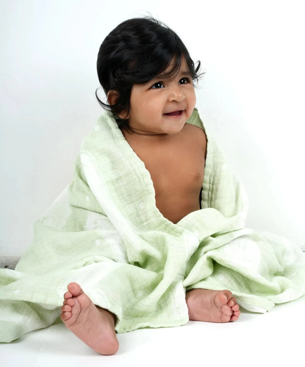 Aluvera baby bath Bunny towel | 300 GSM | 60 x 120 cm