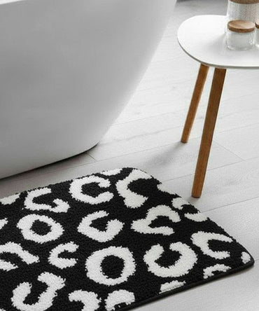 Tiger Print Bath Mat | Black Color | Pack of 2