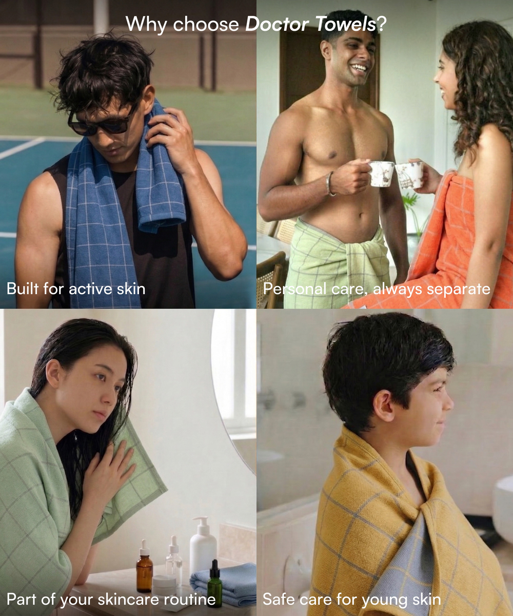 Banana Double Cloth Bath Towels | 330 GSM | 75 X 150 cm | Pack of 4
