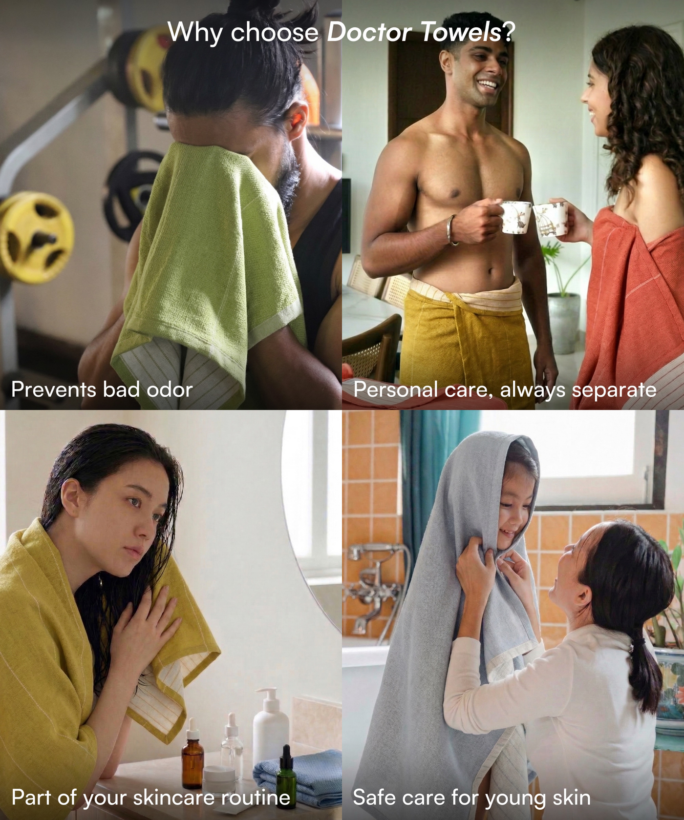 Aluvera Double Cloth Bath Towels | 330 GSM | 75 X 150 cm | Pack of 8
