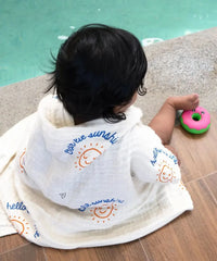 Baby bath towels and Swaddles Set- Pack of 4