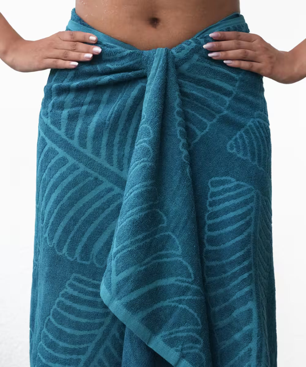 Alufern Terry Bath Towel | 75 X 150 cm | 400 GSM - Pack of 2 (Cherrywood Red & Peacock Teal) (Copy)