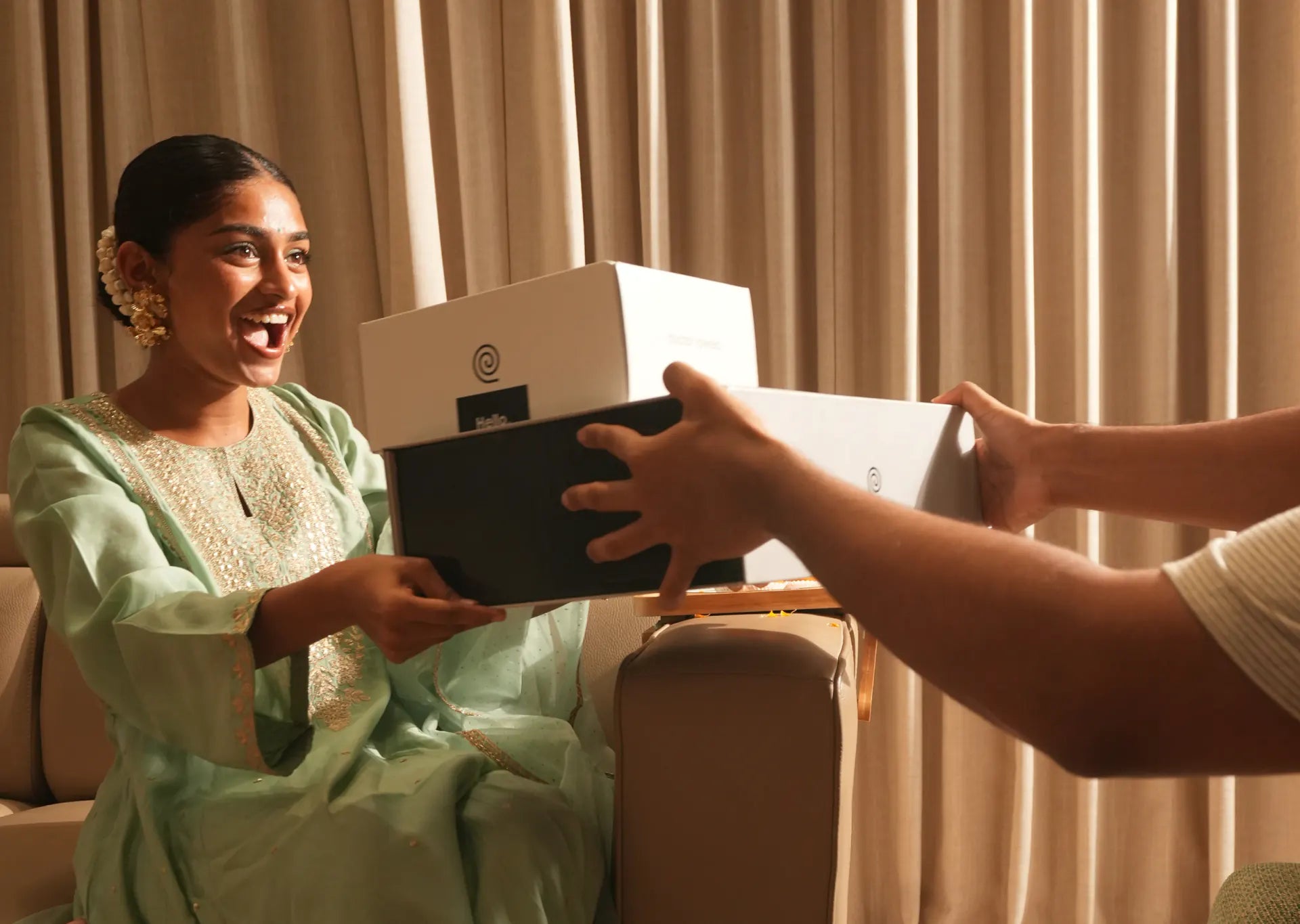 A Doctor Towels gift being received