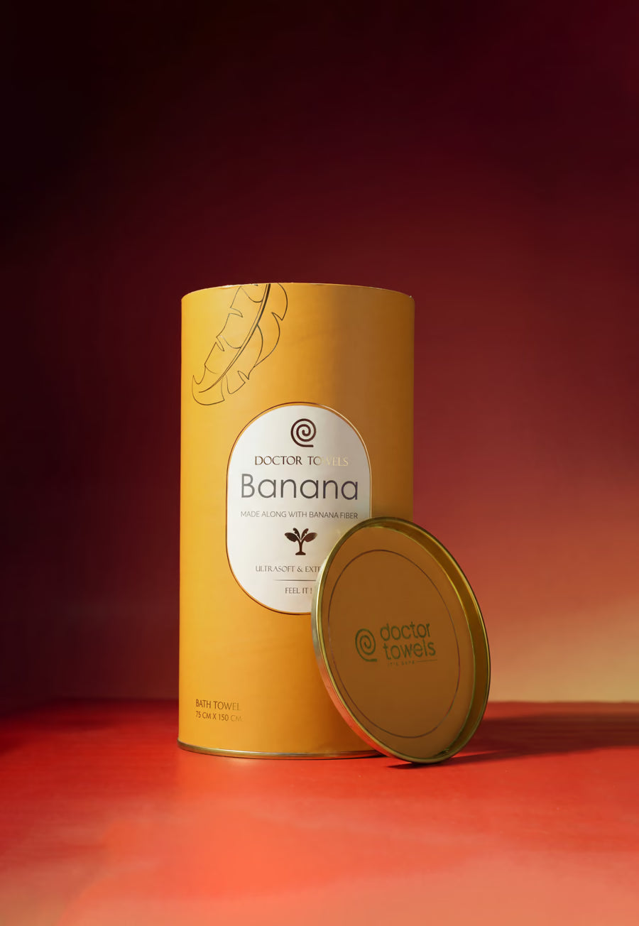 Banana festive canister in Golden Ochre