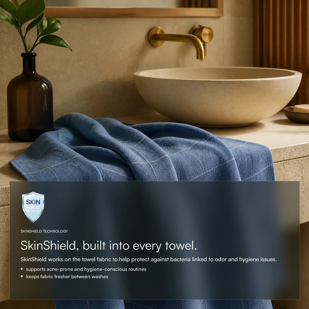 Towel drying in a bathroom