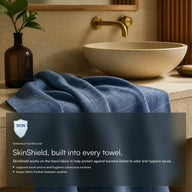 Towel drying in a bathroom