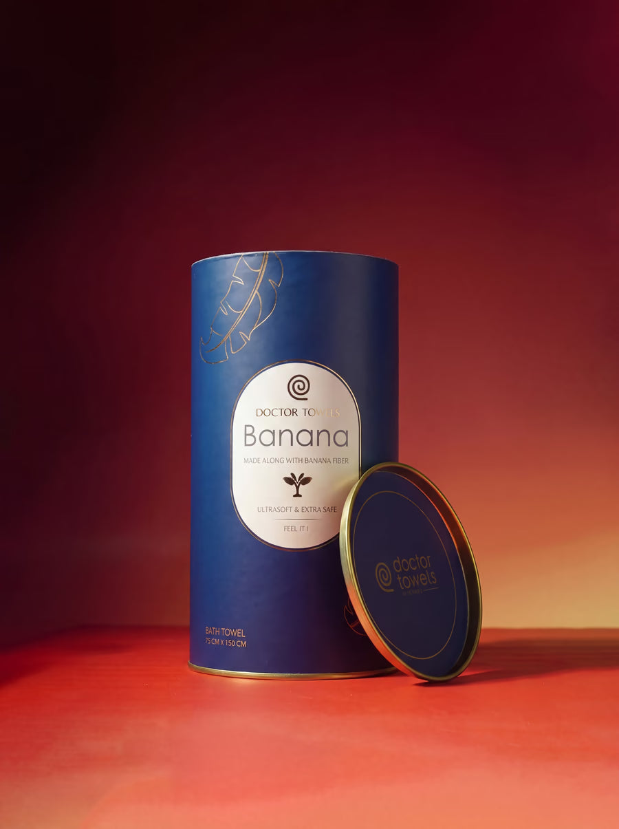 Banana festive canister in French Blue